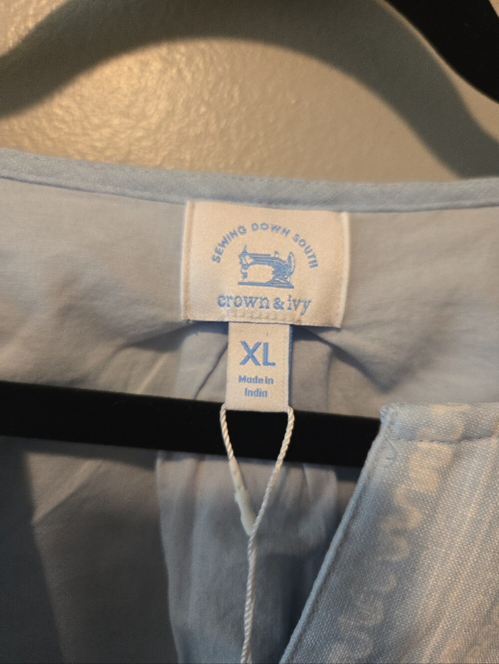 Crown & Ivy Sewing Down South Women's Blouse Top Shirt Sz. XL NWT Blue Resort - Picture 7 of 12